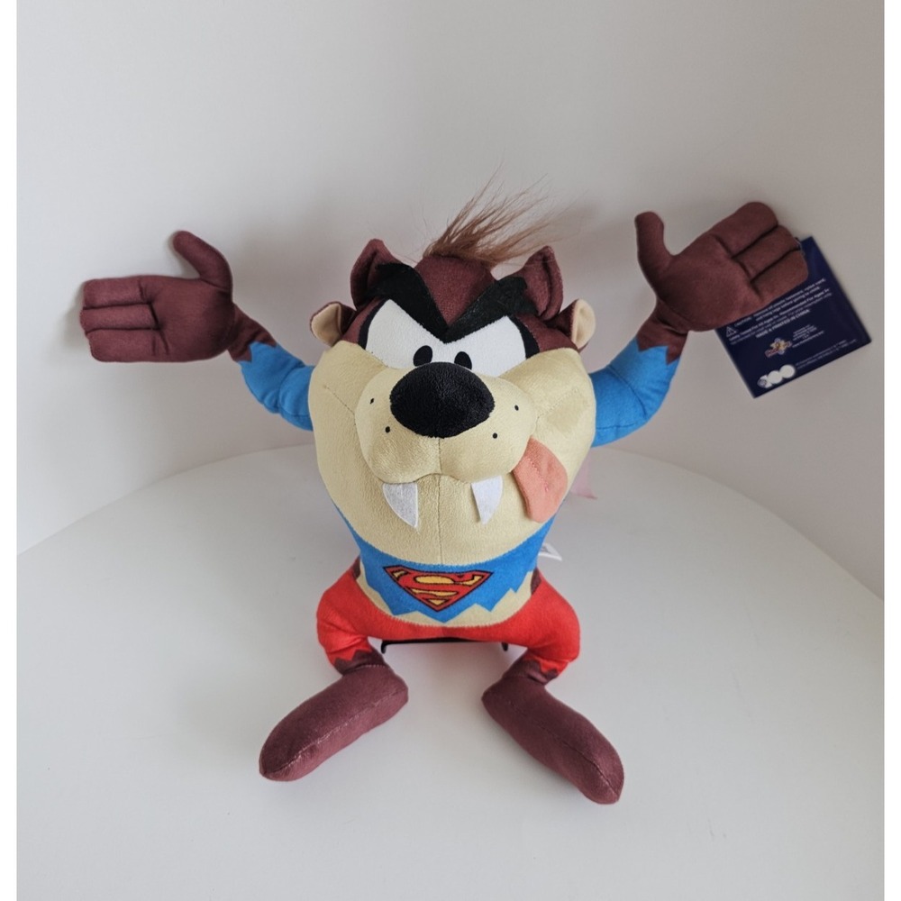 Looney Tunes Superhero- Superman Taz Superhero Plush Toy Factory 11" NWT